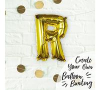 Ginger Ray Individual 16" Gold Letter R Party/Wedding Balloon Decoration No Helium Needed- Pick and Mix