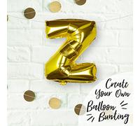 Ginger Ray Individual 16" Gold Letter Z Party Wedding Balloon Decoration No Helium Needed