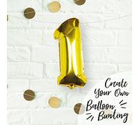 Ginger Ray Individual 16" Gold Number 1 Party Balloon Decoration No Helium Needed - Pick and Mix