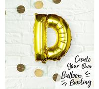 Ginger Ray Individual 16 Inch Gold Letter D Party Wedding Balloon Decoration No Helium Needed