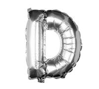 Ginger Ray Individual 16 Inch Silver Letter D Party Wedding Balloon Decoration No Helium Needed