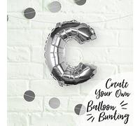 Ginger Ray Individual 16" Silver Letter C Party/Wedding Balloon Decoration No Helium Needed- Pick and Mix