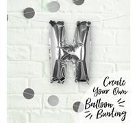 Ginger Ray Individual 16" Silver Letter H Party/Wedding Balloon Decoration No Helium Needed- Pick and Mix