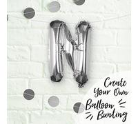 Ginger Ray Individual 16" Silver Letter N Party/Wedding Balloon Decoration No Helium Needed- Pick and Mix