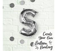 Ginger Ray Individual 16" Silver Letter S Party/Wedding Balloon Decoration No Helium Needed- Pick and Mix