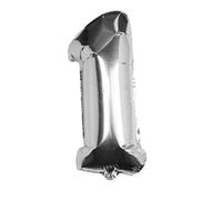 Ginger Ray Individual 16" Silver Number 1 Party Balloon Decoration No Helium Needed