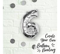 Ginger Ray Individual 16 Inch Silver Number 6 Party Balloon Decoration No Helium Needed