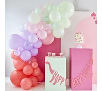 Ginger Ray Kids Pink Girl Dinosaur Party Balloon Arch Decoration Kit