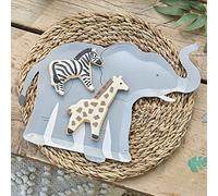 Ginger Ray 'Let's Go Wild' Eco Friendly Elephant Shaped Paper Plates-8 Pack, Multi