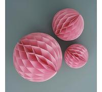 Ginger Ray Light Pink Hanging Honeycomb Paper Party Decorations 3 Pack