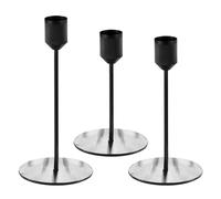 Ginger Ray Matte Black Candle Holders Pack of 3