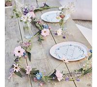 Ginger Ray Meadow Inspired Artificial Flower Hen Party Decorative Foliage Garland 1.9m in length, Colour Pastel Shades