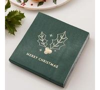 Ginger Ray Merry Christmas Cocktail Paper Party Napkins 16 Pack