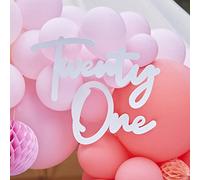 Ginger Ray 'Mix It Up' White Number 21 Birthday Decoration Sign - 75cm x 30cm