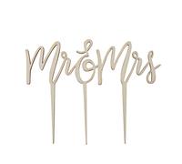 Ginger Ray Mrs Designer Wooden Cake Wedding Topper Decoration Boho