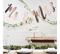 Ginger Ray Mrs Rose Gold Wedding Bunting Banner Beautiful Botanics, Paper