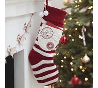 Ginger Ray MRY-152 nitted Christmas Stocking with Pocket, Red