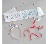 Ginger Ray Multicoloured Its My Birthday Sash and Headband Kit