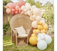 Ginger Ray Muted Pastel Balloon Arch Garland Party Backdrop Kit - 75 Latex Balloons