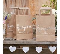 Ginger Ray Natural Kraft Hangover Cure Recovery Kit Bags - 5 Pack - Rustic Country