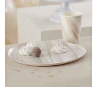 Ginger Ray Natural Marble Eco Paper Party Plates - 8 Pack