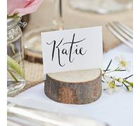 Ginger Ray Natural Wood Wedding Place Card Holders 5 Pack Rustic Country