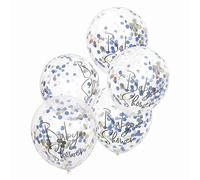 Ginger Ray Navy Pink & Gold Confetti Baby Shower Balloons - Gender Reveal