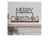 Ginger Ray NOEL-131 Metal Merry Christmas Sign, Black