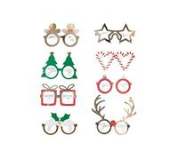 Ginger Ray Novelty Christmas Themed Party Fun Glasses Festive Christmas Table Room Decorations 8 Pack
