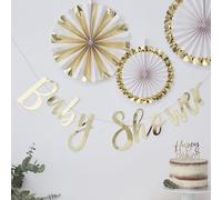 Ginger Ray Oh Baby Shower Gold Foiled Bunting Garland Decoration