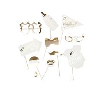 Ginger Ray Oh Baby Shower Photo Booth Props Gold Foiled