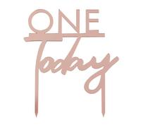 Ginger Ray One Today Rose Gold Acrylic First Birthday Cake Topper Decoration