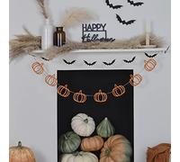 Ginger Ray Orange Wooden Pumpkin Halloween Decoration for Mantlepieces and Fireplaces