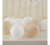 Ginger Ray Party Latex Eco Balloons for Balloon Mosaics or Party Decorations In Neutral, Weight and Beige - 40 Pack