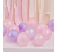 Ginger Ray Party Latex Eco Balloons for Balloon Mosaics or Party Decorations In Pink & Lilac - 40 Pack