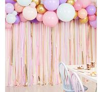 Ginger Ray Pastel Streamer and Balloon Party Backdrop Mix it Up, Cream, Gold, Chrome, Pink, Purple