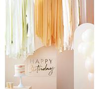 Ginger Ray Peach and Gold Foil Paper Streamer Party Photo Backdrop Ceiling Decoration 320m