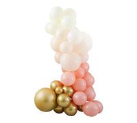 Ginger Ray Peach, Ivory and Gold Chrome DIY Balloon Arch Kit Party Decorations 75 Pack
