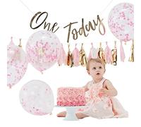 Ginger Ray Pink and Gold Girls First Birthday Cake Smash Birthday Party Kit - Pink - Pick & Mix