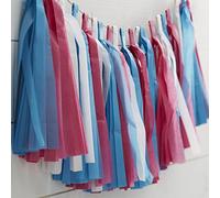 Ginger Ray Pink, Blue & White Tassel Garland Party Decoration - Little Lady or Mini Mister