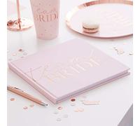 Ginger Ray Pink Blush Velvet Team Bride Hen Party Guest Book - Hen Party
