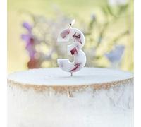 Ginger Ray Pressed Petal Number 3 Birthday Party Candle