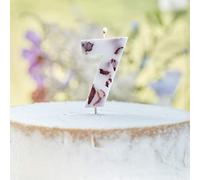 Ginger Ray Pressed Petal Number 7 Birthday Party Candle, Pink