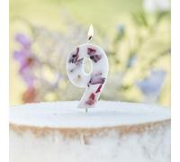 Ginger Ray Pressed Petal Number 9 Birthday Party Candle