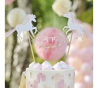 Ginger Ray Kids Happy Birthday Princess Horses Cardboard Cake Topper