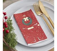 Ginger Ray RED-569 Christmas Door Napkins, Red