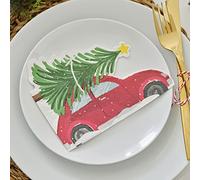 Ginger Ray Red Car & Christmas Tree Paper Party Napkins Tableware 16 Pack