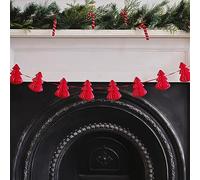 Ginger Ray Red Christmas Tree Honeycomb Garland Hanging Bunting Decoration 2m