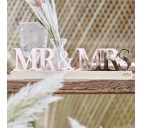 Ginger Ray Rose Gold Acrylic Mr and Mrs Table Decoration Sign