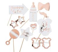 Ginger Ray Rose Gold Baby Shower Photo Booth Props - 10 Pack - Twinkle Twinkle